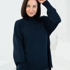 Merino vilnas džemperis ar augsto apkakli