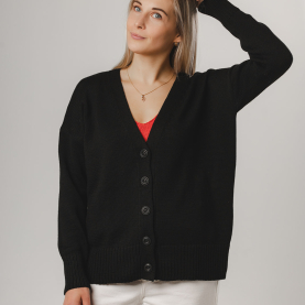 Merino gludā pogu jaka