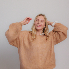 Mohair sweater boat-neck