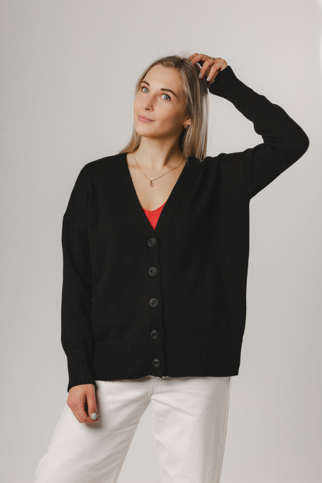 Merino gludā pogu jaka